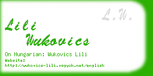 lili wukovics business card